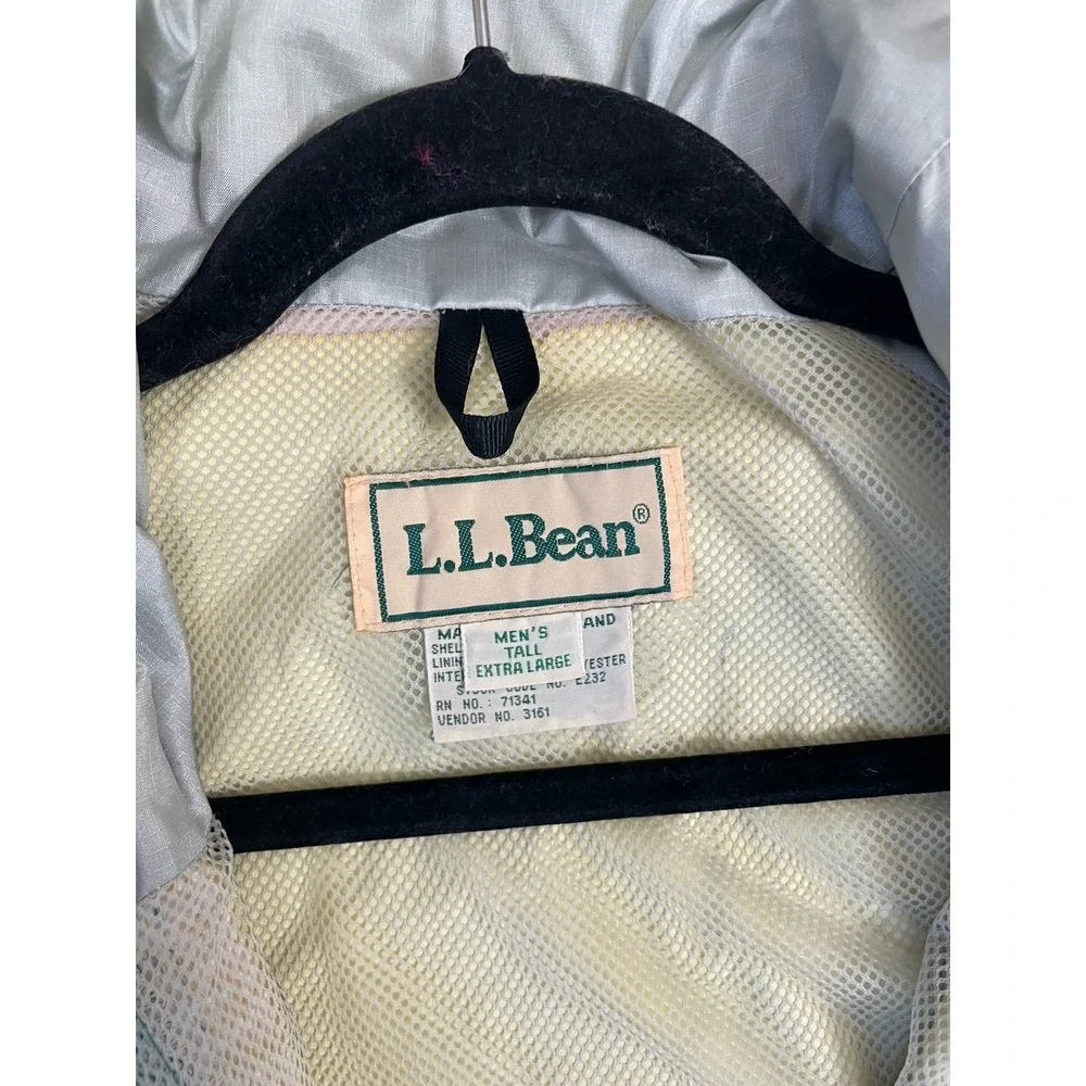 Vtg LL Bean Gore Tex Jacket Mens XL Tall Green Wind Rain Hooded Parka 1980/90's